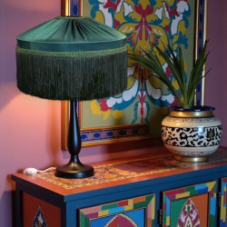 Dark Green Gathered Tiffany Lampshade