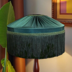 Dark Green Gathered Tiffany Lampshade