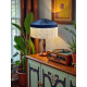 Navy Blue and Cream Gathered Tiffany Lampshade