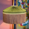 Olive Green and Gold Gathered Tiffany Lampshades