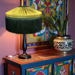 Olive Green Gathered Tiffany Lampshade