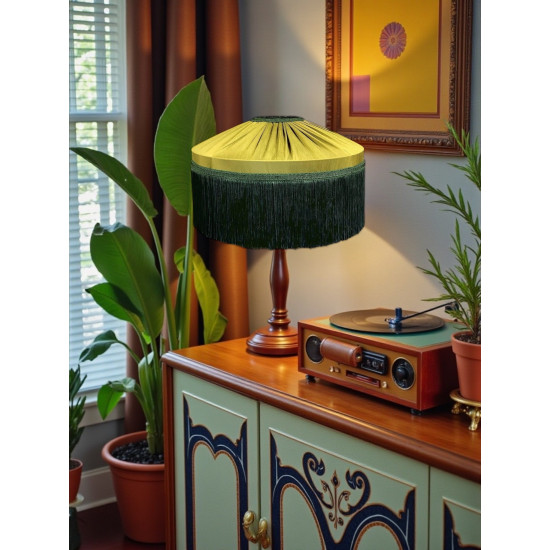 Olive Green Gathered Tiffany Lampshade