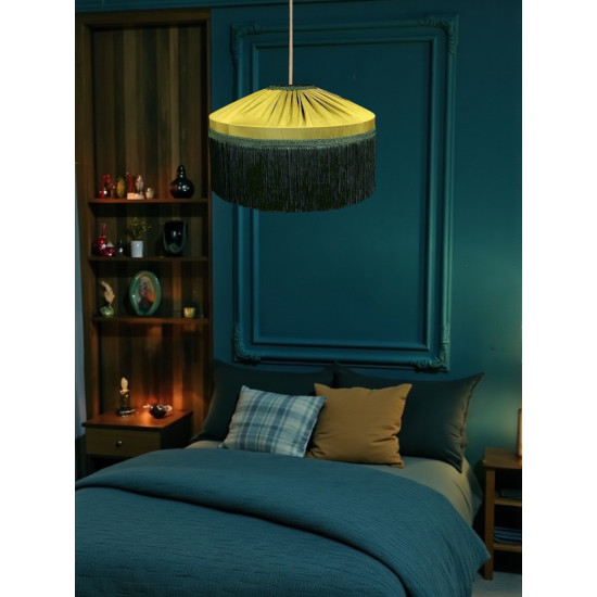 Olive Green Gathered Tiffany Lampshade