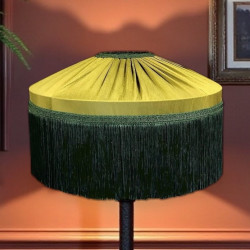 Olive Green Gathered Tiffany Lampshade