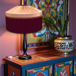 Pink and Wine Gathered Tiffany Lampshade