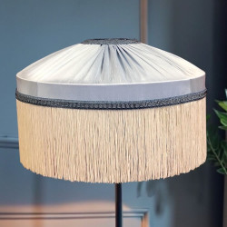 Powder Blue and Cream Gathered Tiffany Lampshade