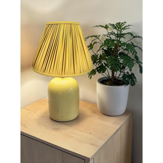 Antique Gold Gathered Fabric Tapered Empire Lampshade