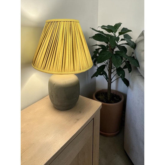 Antique Gold Gathered Fabric Tapered Empire Lampshade