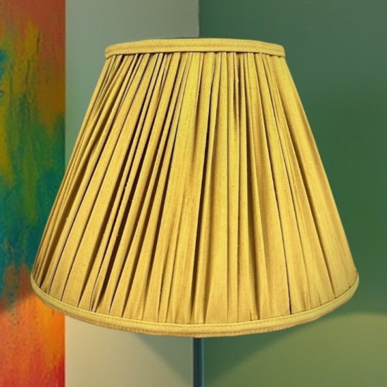 Antique Gold Gathered Fabric Tapered Empire Lampshade Antique Gold Gathered Fabric Tapered Empire Lampshade