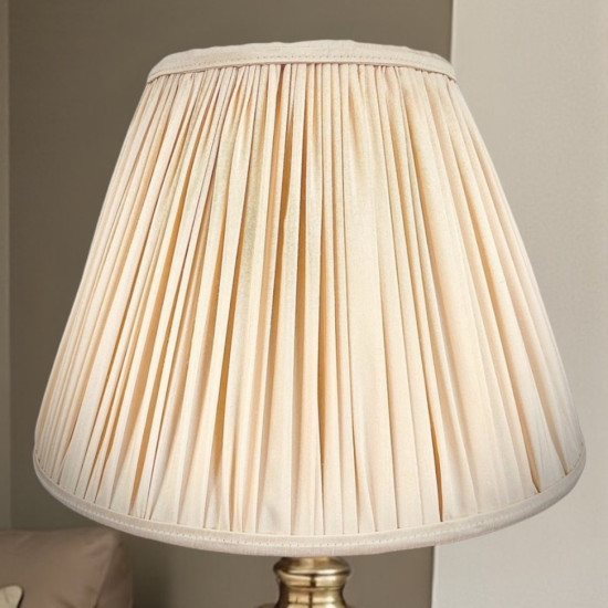 Cream Gathered Fabric Tapered Empire Lampshade Cream Gathered Fabric Tapered Empire Lampshade