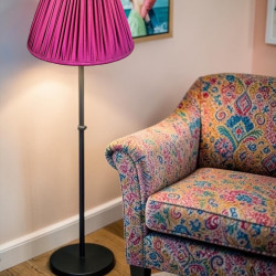 Fuchsia Pink Gathered Fabric Lampshade