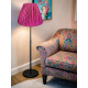 Fuchsia Pink Gathered Fabric Lampshade