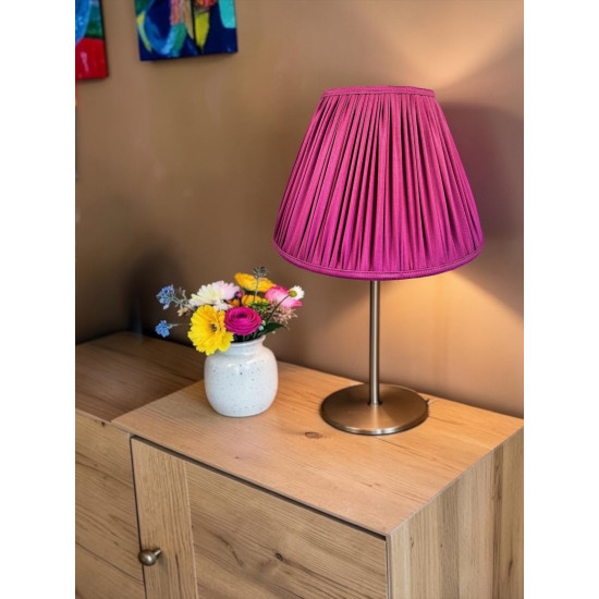Fuchsia Pink Gathered Fabric Lampshade