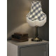 Black Gingham Check Scalloped Fabric Lampshades