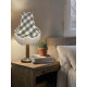 Black Gingham Check Scalloped Fabric Lampshades