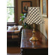 Black Gingham Check Modern Scalloped Fabric Lampshades