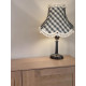 Black Gingham Check Pom Pom Scalloped Fabric Lampshades