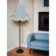 Cornflower Blue Gingham Check Scalloped Fabric Lampshades