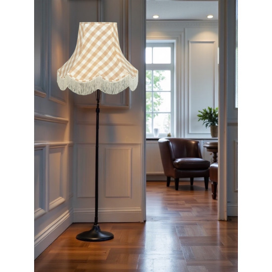 Natural Cream Gingham Check Fabric Lampshades