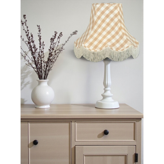 Natural Cream Gingham Check Fabric Lampshades