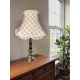 Natural Cream Gingham Check Pom Pom Fabric Lampshades