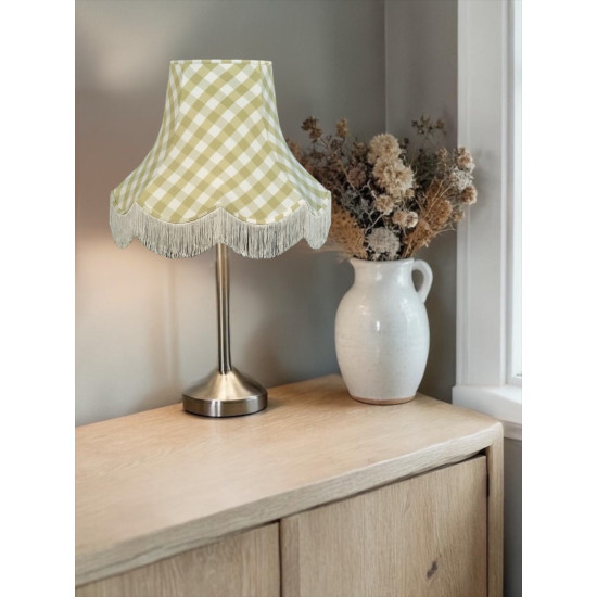 Pampas Green Gingham Check Fabric Lampshades