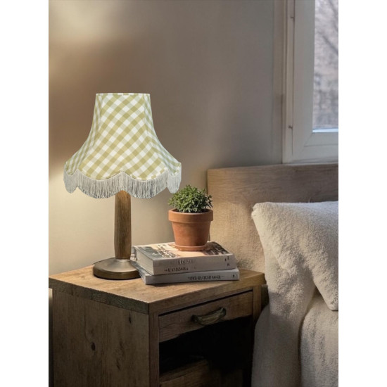 Pampas Green Gingham Check Fabric Lampshades