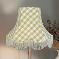 Pampas Green Gingham Check Fabric Lampshades