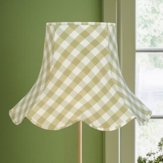 Pampas Green Gingham Check Modern Fabric Lampshades Pampas Green Gingham Check Modern Fabric Lampshades