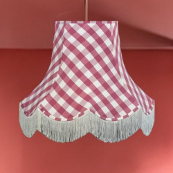 Pink Gingham Check Fabric Lampshades