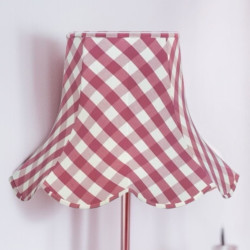 Pink Gingham Check Modern Fabric Lampshades