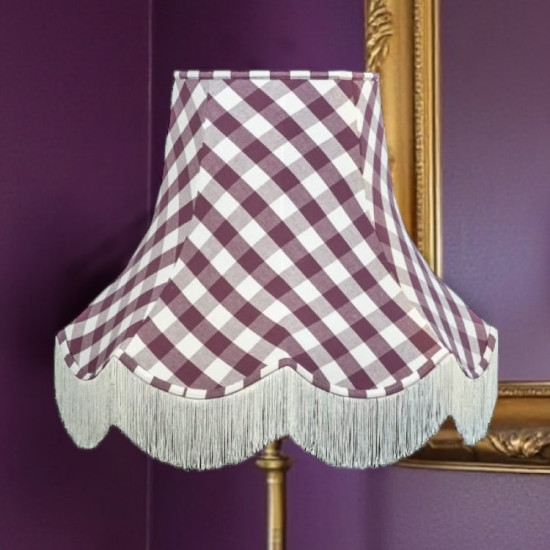 Purple Gingham Check Fabric Lampshades