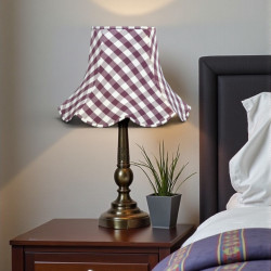 Purple Gingham Check Modern Fabric Lampshades