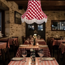 Rouge Red Gingham Check Fabric Lampshades