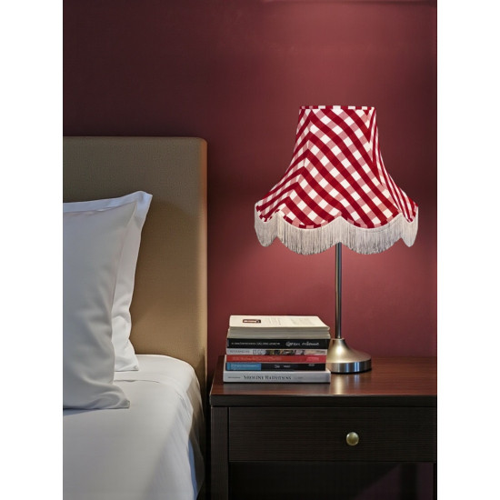 Rouge Red Gingham Check Fabric Lampshades