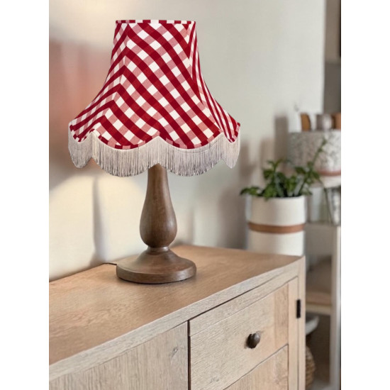 Rouge Red Gingham Check Fabric Lampshades