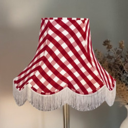 Rouge Red Gingham Check Fabric Lampshades