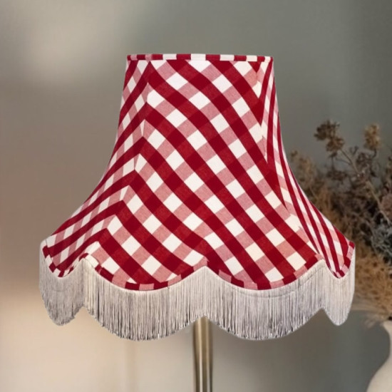 Rouge Red Gingham Check Fabric Lampshades