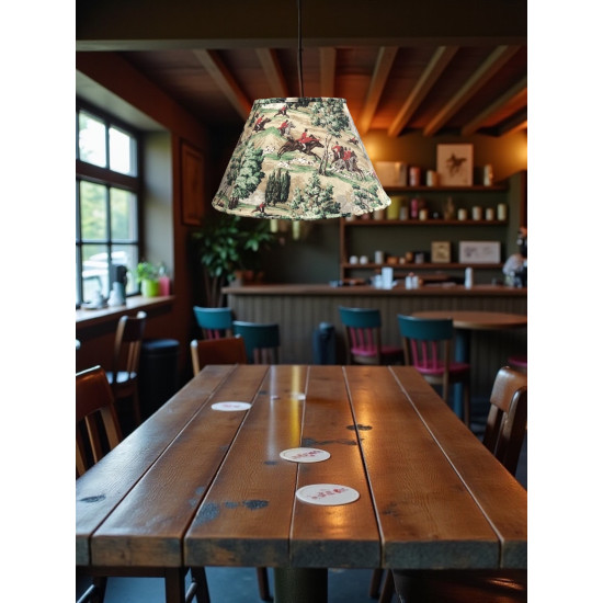 Sanderson Tally Ho Hunting Scene Tapered Empire Fabric Lampshades