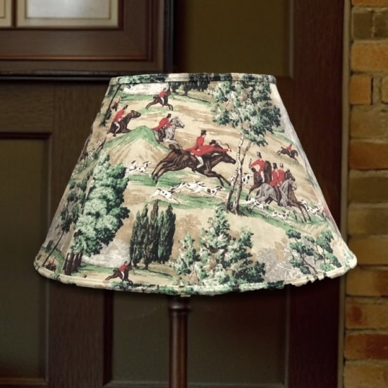 Sanderson Tally Ho Hunting Scene Tapered Empire Fabric Lampshades