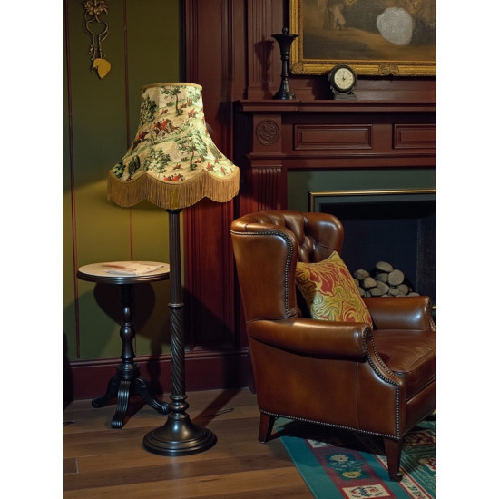 Sanderson Tally Ho Hunting Scene Fabric Scalloped Bottom Lampshades