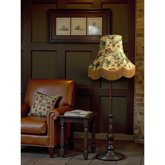 Sanderson Tally Ho Hunting Scene Fabric Scalloped Bottom Lampshades