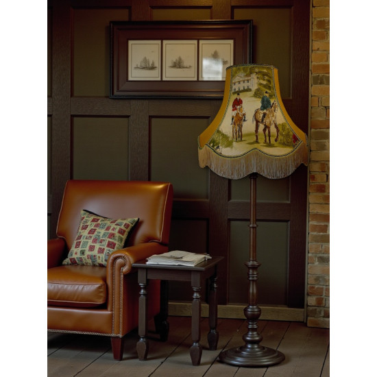 Tally Ho Hunting Scene Gold Fabric Lampshades