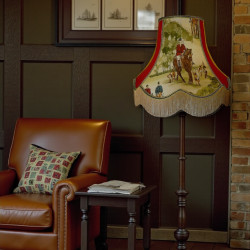 Tally Ho Hunting Scene Rosso Fabric Lampshades