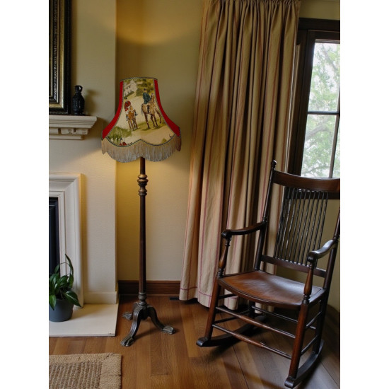 Tally Ho Hunting Scene Rosso Fabric Lampshades