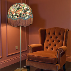 Oriental Koi Carp and Blue Dome Fabric Lampshade