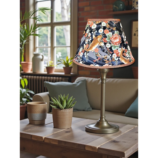 Oriental Koi Carp and Orange Fabric Tapered Empire Lampshade