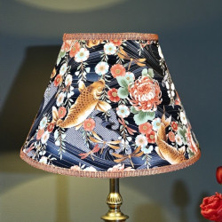 Oriental Koi Carp and Orange Fabric Tapered Empire Lampshade