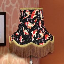 Oriental Black and Gold Koi Carp Fabric Lampshades