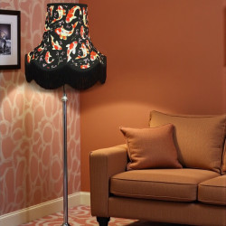 Oriental Black Koi Carp Fabric Lampshades